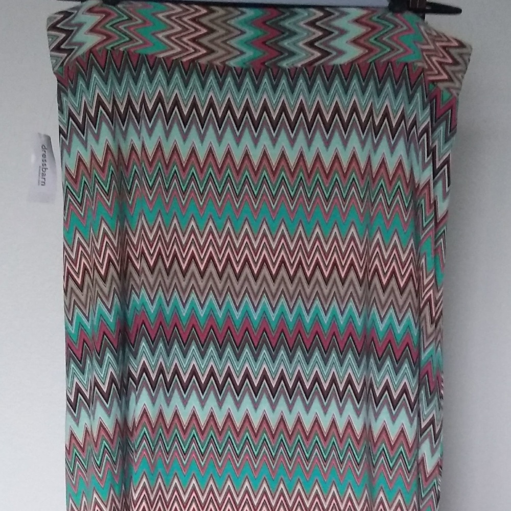 Dressbarn Turquoise Brown Pink Black Skirt 1X NWT